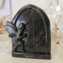 Load image into Gallery viewer, Gold Sheen Obsidian Fairy Door