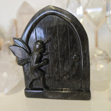 Load image into Gallery viewer, Gold Sheen Obsidian Fairy Door