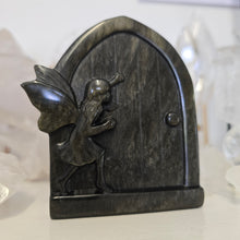 Load image into Gallery viewer, Gold Sheen Obsidian Fairy Door