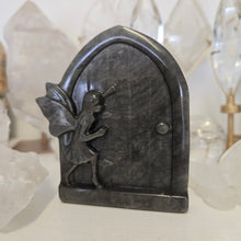 Load image into Gallery viewer, Silver Sheen Obsidian Fairy Door