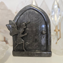 Load image into Gallery viewer, Silver Sheen Obsidian Fairy Door