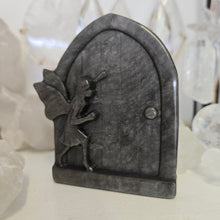 Load image into Gallery viewer, Silver Sheen Obsidian Fairy Door