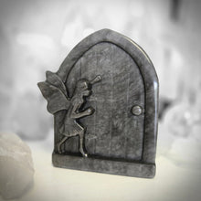Load image into Gallery viewer, Silver Sheen Obsidian Fairy Door