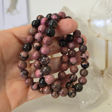 Load image into Gallery viewer, Rhodonite Bracelet- Black
