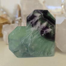 Load image into Gallery viewer, Feather Fluorite Heart - faceted