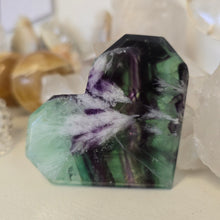 Load image into Gallery viewer, Feather Fluorite Heart - faceted