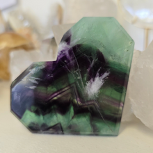 Load image into Gallery viewer, Feather Fluorite Heart - faceted