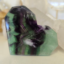 Load image into Gallery viewer, Feather Fluorite Heart - faceted