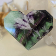 Load image into Gallery viewer, Feather Fluorite Heart - faceted