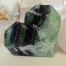 Load image into Gallery viewer, Feather Fluorite Heart - faceted