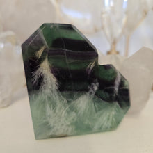 Load image into Gallery viewer, Feather Fluorite Heart - faceted
