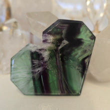 Load image into Gallery viewer, Feather Fluorite Heart - faceted