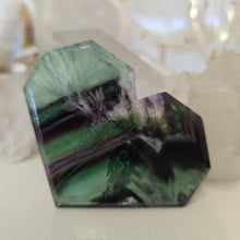 Load image into Gallery viewer, Feather Fluorite Heart - faceted