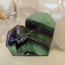 Load image into Gallery viewer, Feather Fluorite Heart - faceted