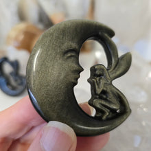 Load image into Gallery viewer, Gold Sheen Obsidian Fairy Moon