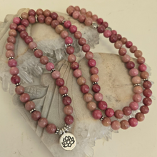 Load image into Gallery viewer, 108 Rhodonite Bead Mala Necklace/Bracelet