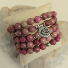 Load image into Gallery viewer, 108 Rhodonite Bead Mala Necklace/Bracelet