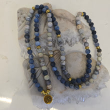 Load image into Gallery viewer, 108 Blue Picasso Jasper Mala Necklace/Bracelet
