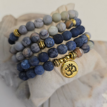 Load image into Gallery viewer, 108 Blue Picasso Jasper Mala Necklace/Bracelet