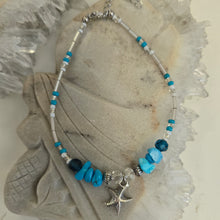 Load image into Gallery viewer, Turquoise Starfish Bead Anklet