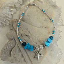 Load image into Gallery viewer, Turquoise Starfish Bead Anklet