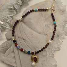 Load image into Gallery viewer, Garnet & Mixed Bead Anklet