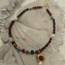 Load image into Gallery viewer, Garnet & Mixed Bead Anklet