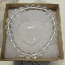 Load image into Gallery viewer, Clear Quartz Bracelet and Heart Set - Boxed