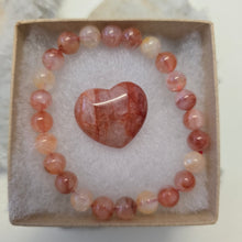 Load image into Gallery viewer, Fire Quartz Bracelet and Heart boxed set