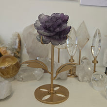 Load image into Gallery viewer, Amethyst Rose on Stand