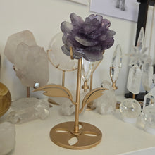Load image into Gallery viewer, Amethyst Rose on Stand