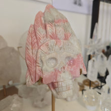 Load image into Gallery viewer, Pink Opal Indian Skull