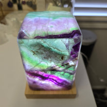 Load image into Gallery viewer, Rainbow Fluorite Square Lamp
