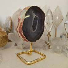 Load image into Gallery viewer, Agate Geode on Stand