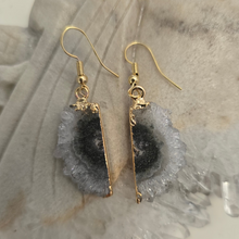 Load image into Gallery viewer, Amethyst Stalactite Slice Earrings