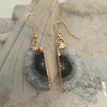 Load image into Gallery viewer, Amethyst Stalactite Slice Earrings