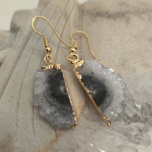 Load image into Gallery viewer, Amethyst Stalactite Slice Earrings