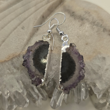 Load image into Gallery viewer, Amethyst Stalactite Slice Earrings