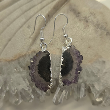 Load image into Gallery viewer, Amethyst Stalactite Slice Earrings