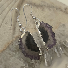 Load image into Gallery viewer, Amethyst Stalactite Slice Earrings