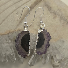 Load image into Gallery viewer, Amethyst Stalactite Slice Earrings