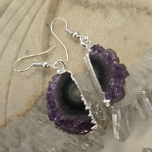 Load image into Gallery viewer, Amethyst Stalactite Slice Earrings