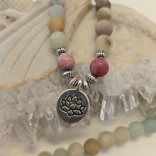 Load image into Gallery viewer, 108 Amazonite Rhodonite Bead Mala Necklace/Bracelet