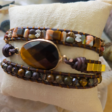 Load image into Gallery viewer, Tiger Eye Spiritual Wrap Bracelet