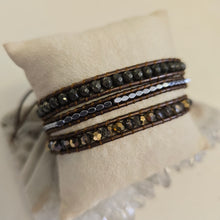 Load image into Gallery viewer, Pyrite Bronze Wrap Bracelet