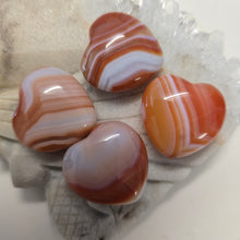 Load image into Gallery viewer, Banded Carnelian Hearts