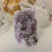 Load image into Gallery viewer, Amethyst with Calcite Inclusion Cutbase