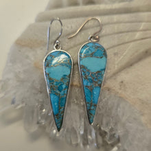 Load image into Gallery viewer, Mojave Turquoise Sterling Silver Ear-rings