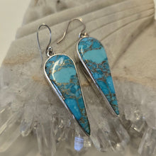 Load image into Gallery viewer, Mojave Turquoise Sterling Silver Ear-rings
