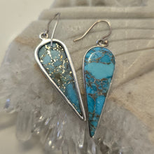 Load image into Gallery viewer, Mojave Turquoise Sterling Silver Ear-rings